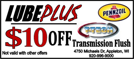 LubePlus 6 dollars off Transmission Flush